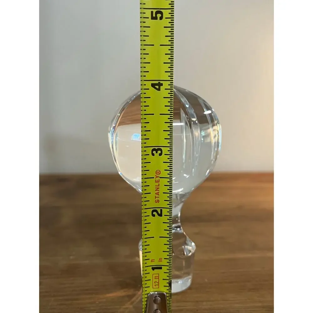 Vtg European Cut‎ Crystal Decanter w/ Globe Stopper Mid-Century Barware Elegant